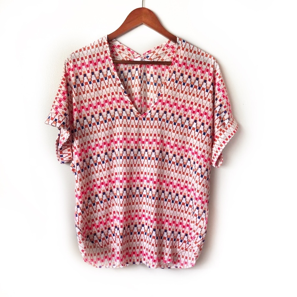 Nordstrom Lush Dolman Geometric Print Blouse | S
